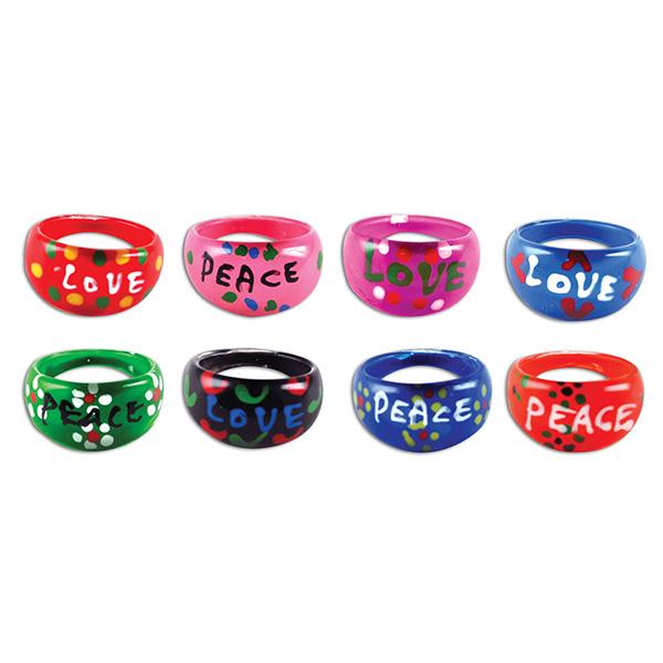 Peace & Love Rings (one dozen) - Sku BTS-NA 4337